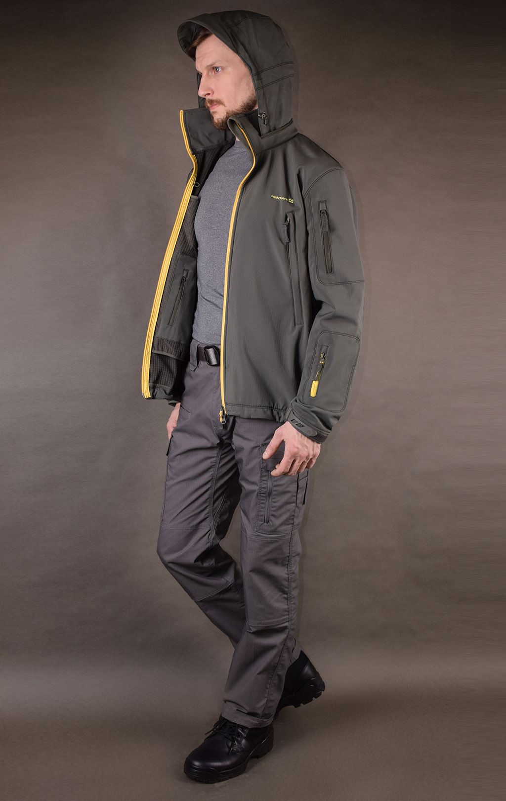 Куртка тактическая softshell Pentagon мембрана ARTAXES ESCAPE Soft Shell grindle grey 08035 