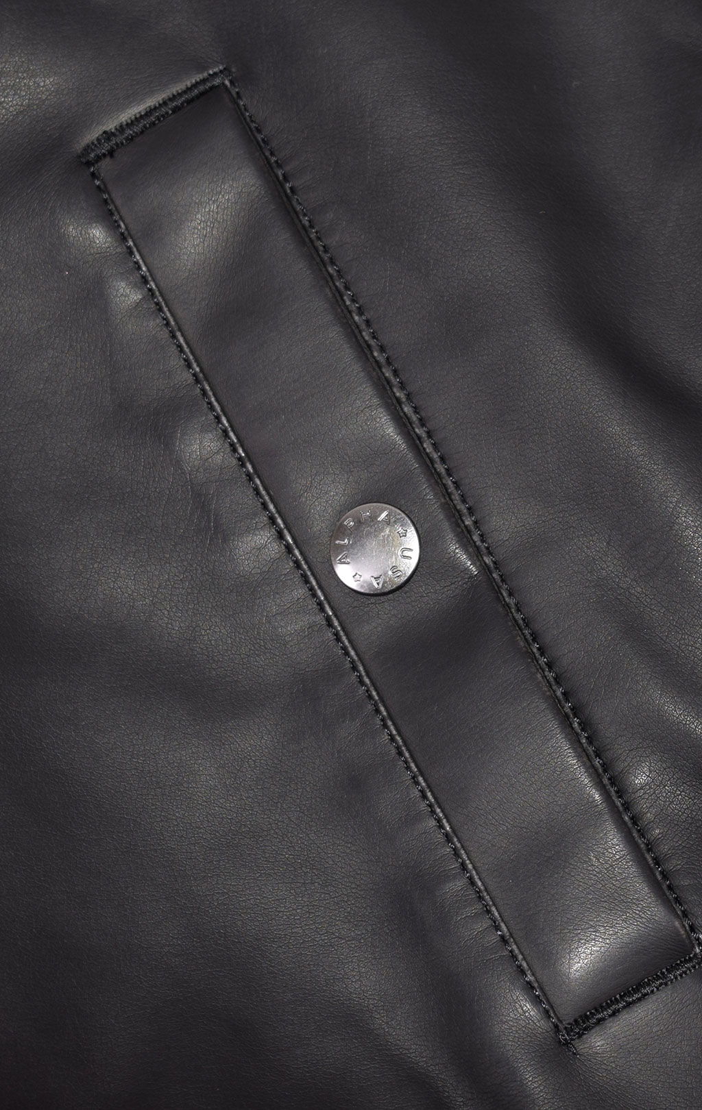 Куртка-бомбер лётная ALPHA INDUSTRIES MA-1 D-Tec FL экокожа black/black 