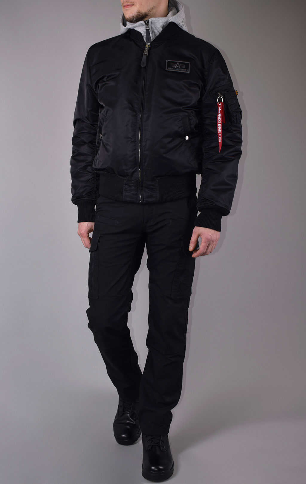 Куртка-бомбер лётная ALPHA INDUSTRIES MA-1 D-Tec big size black 