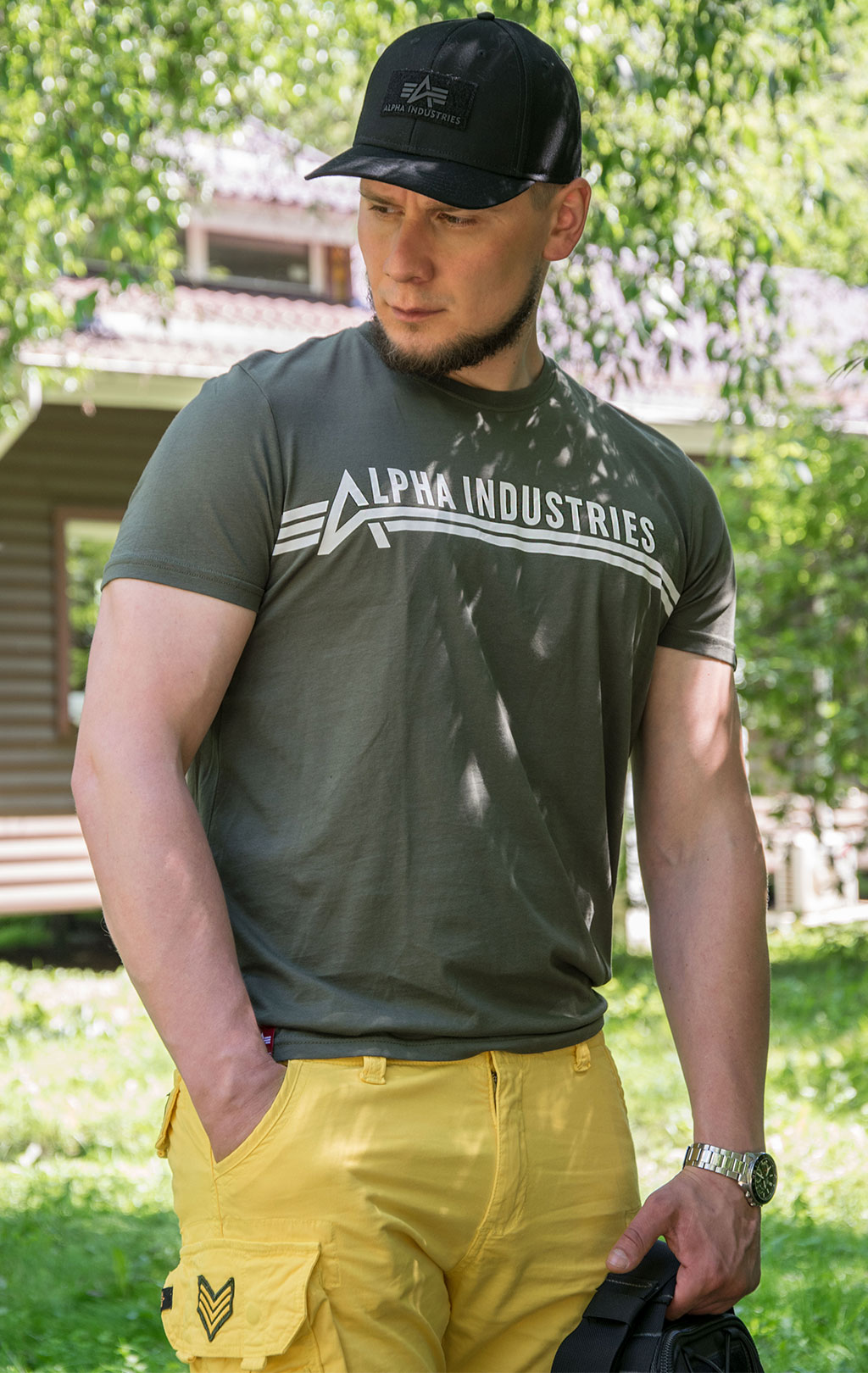Футболка ALPHA INDUSTRIES ALPHA INDUSTRIES dark olive 
