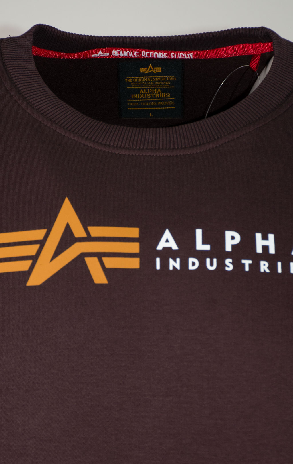 Свитшот ALPHA INDUSTRIES ALPHA LABEL SWEATER hunter brown 