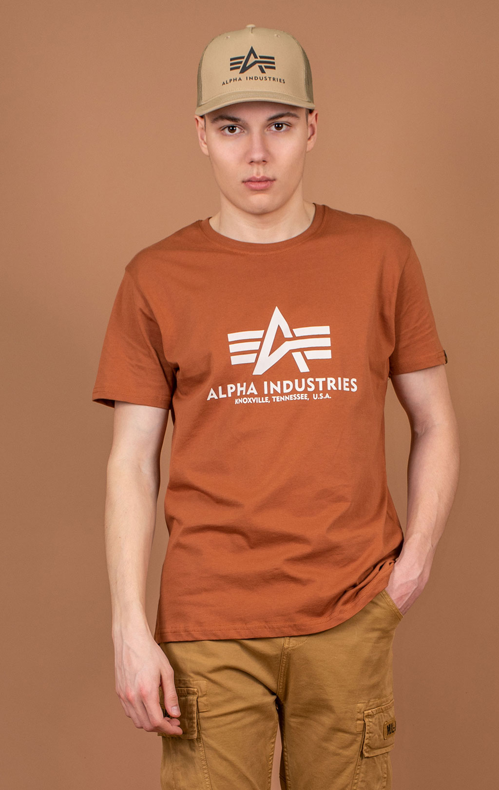 Футболка ALPHA INDUSTRIES BASIC T hazel brown 