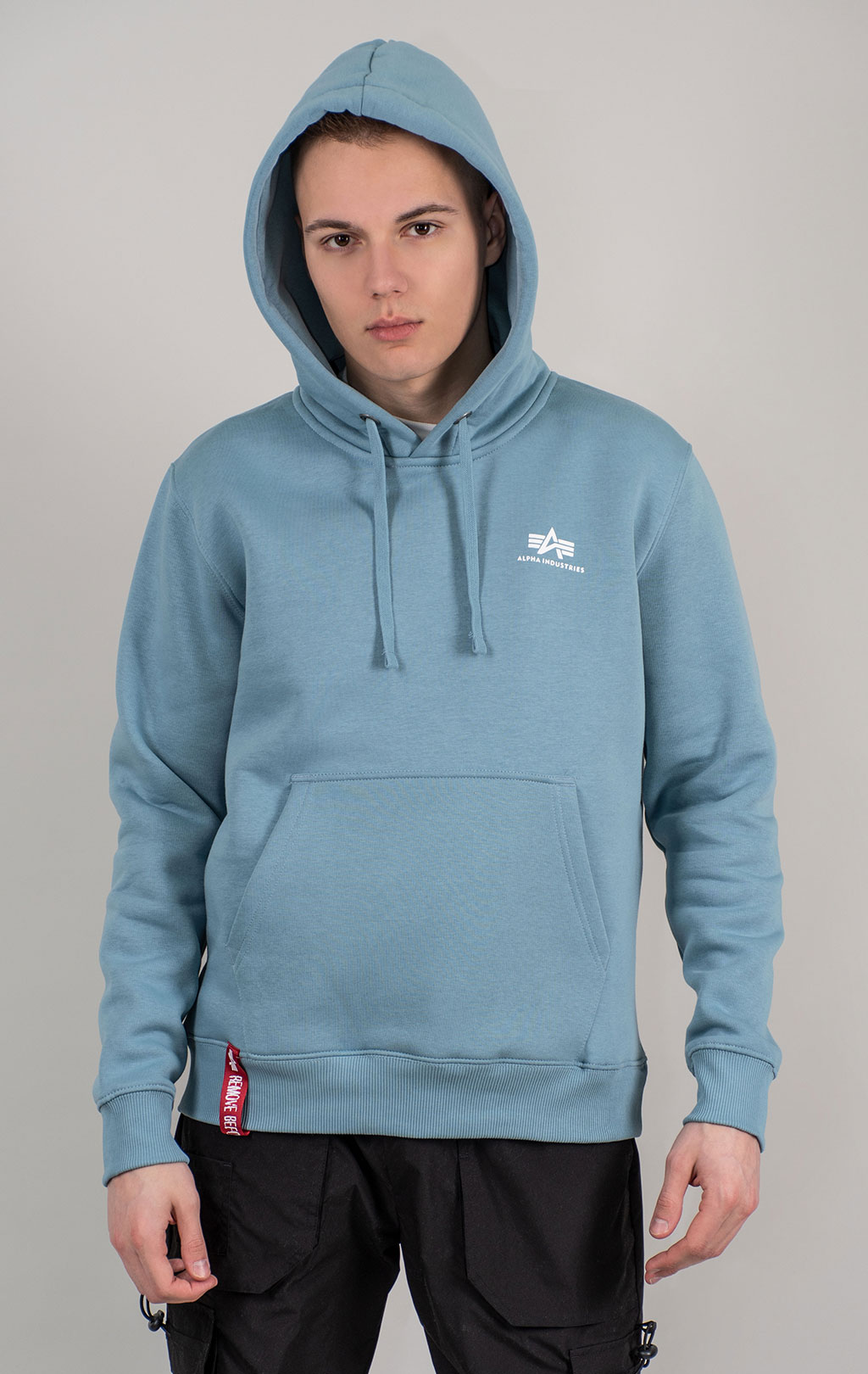 Толстовка ALPHA INDUSTRIES BASIC HOODY SMALL LOGO greyblue 