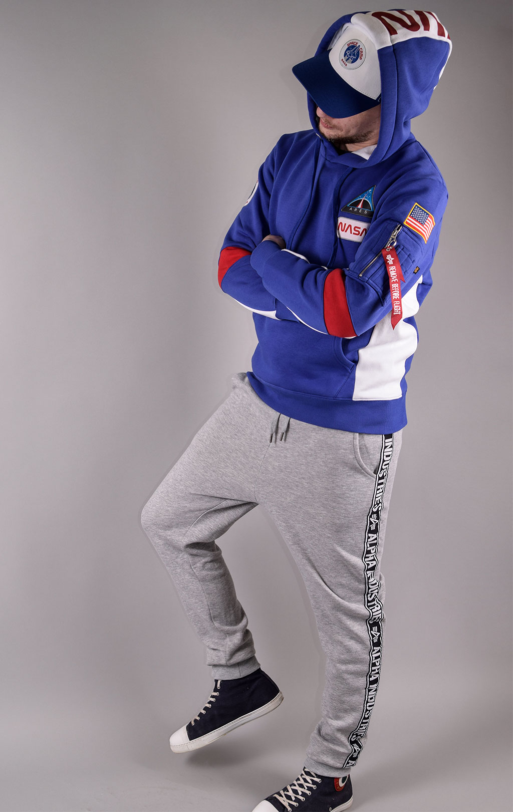 Толстовка ALPHA INDUSTRIES NASA SPACE CAMP HOODY nautical blue 