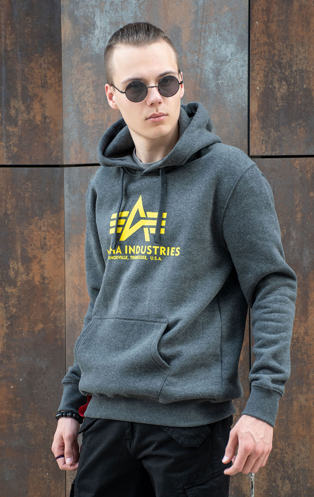 Толстовка ALPHA INDUSTRIES BASIC HOODY charcoal heather 