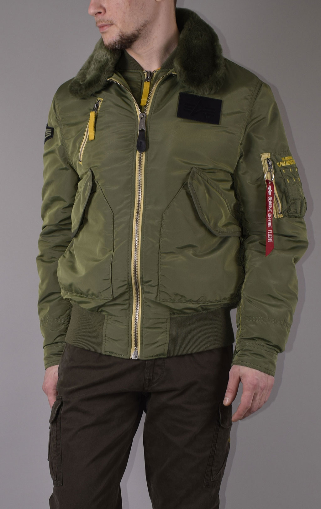 Куртка-пилот ALPHA INDUSTRIES B-15 AIR FRAME sage green 