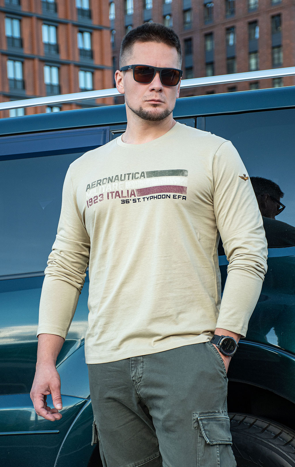 Лонгслив AERONAUTICA MILITARE FW 26/27/BD hazelnut (TS 2571) 
