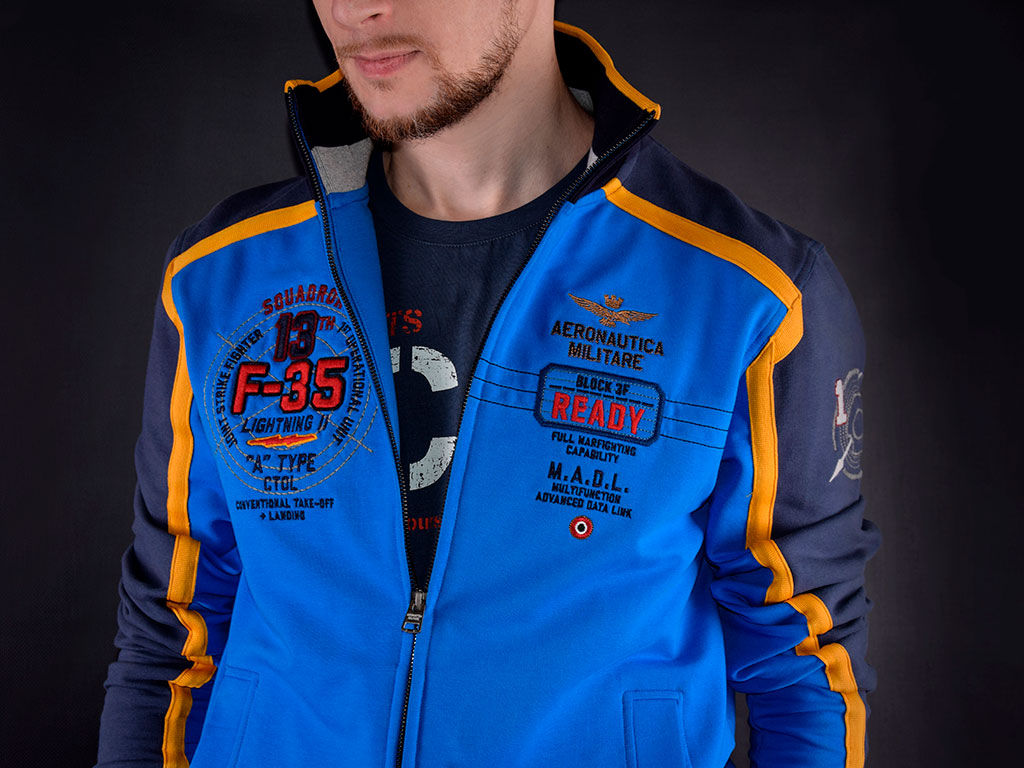 Толстовка AERONAUTICA MILITARE blue aperto/cielo (FE 1324) 
