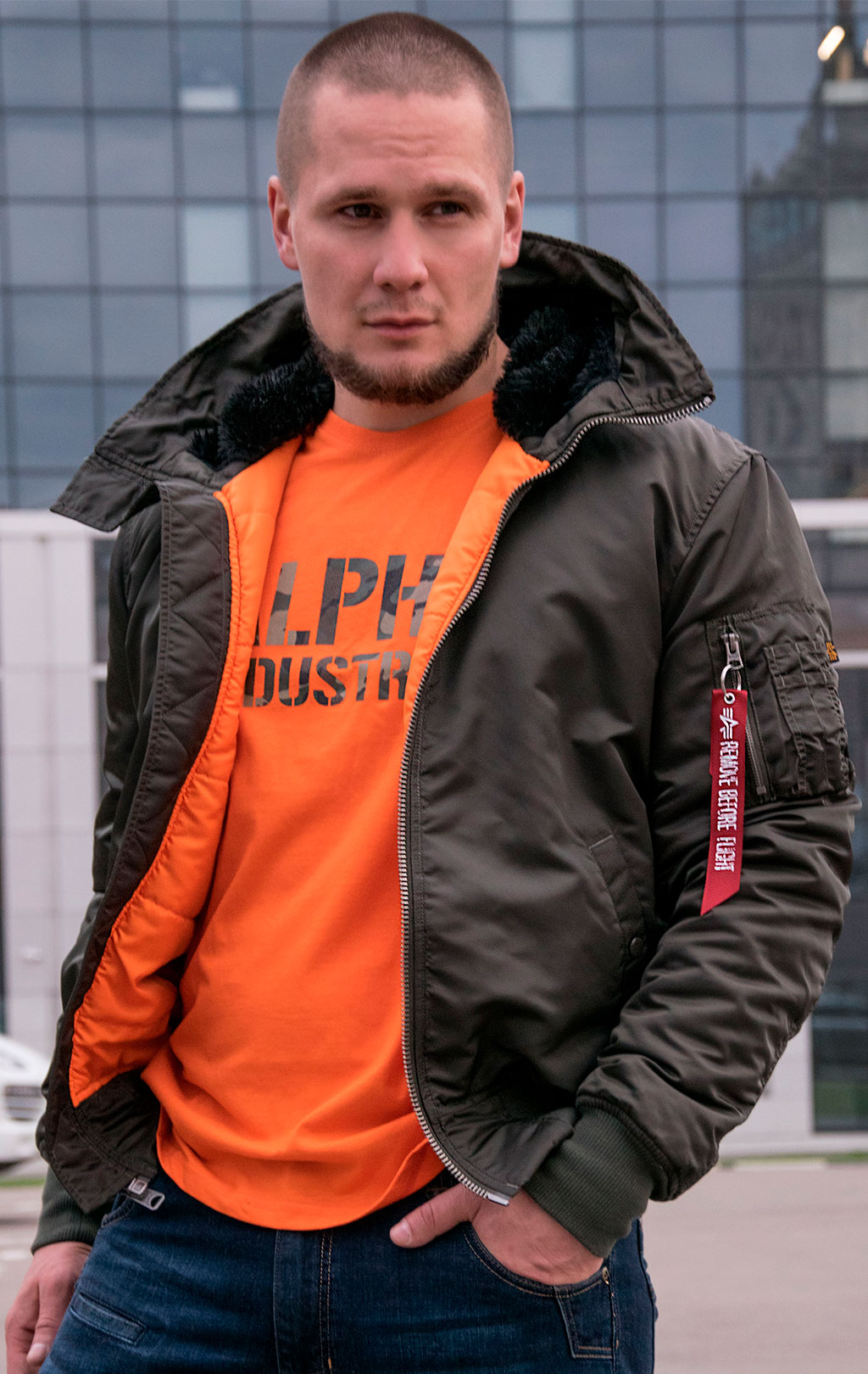 Куртка ALPHA INDUSTRIES MA-1 HOODED black olive 