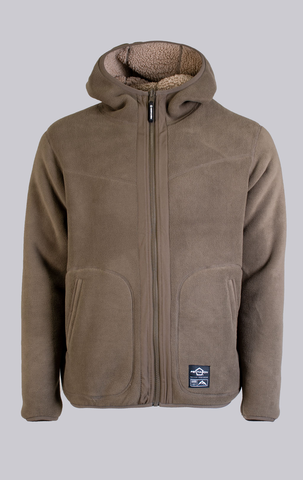Куртка с капюшоном Pentagon SHERPA IANOS 2 in 1 флис khaki/06E-RAL7013 09057 