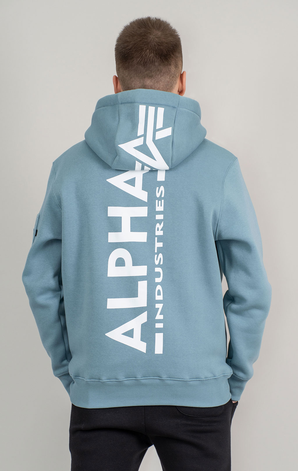 Толстовка ALPHA INDUSTRIES BACK PRINT HOODY greyblue 