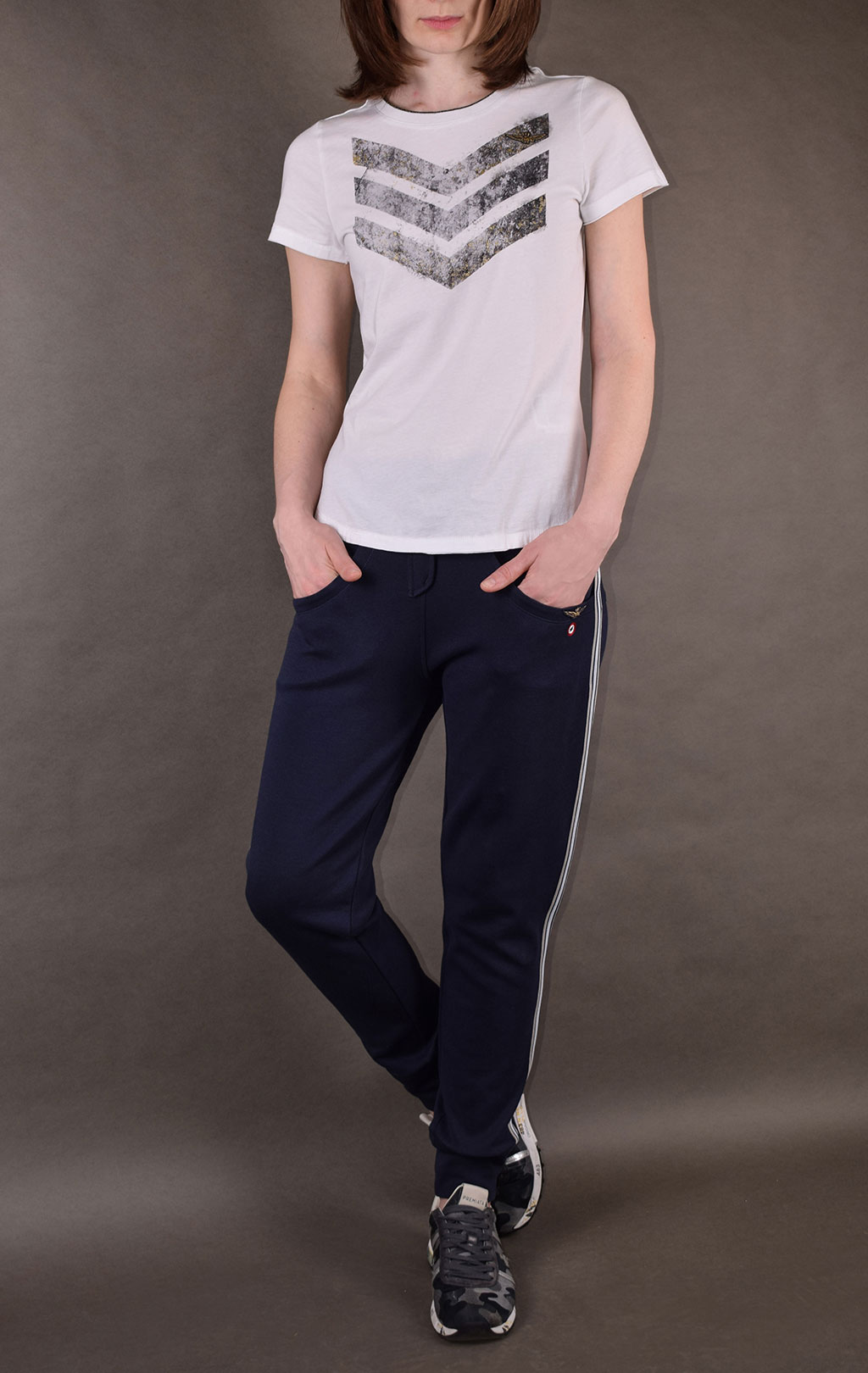 Женская футболка AERONAUTICA MILITARE SS19 bianco ottico (TS 1584) 