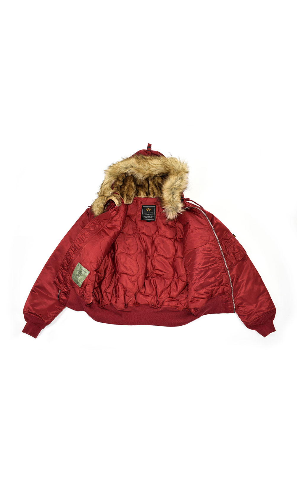 Аляска короткая ALPHA INDUSTRIES 45P HOODED CUSTOM commander red 
