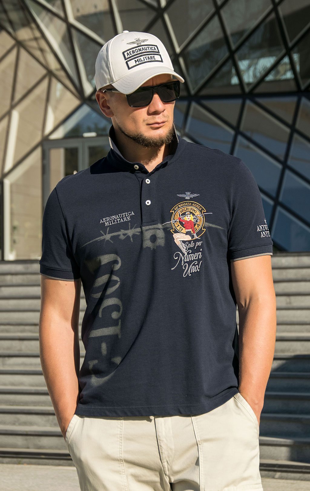 Футболка-поло AERONAUTICA MILITARE FW 23/24/TR dark blue (PO 1706) 