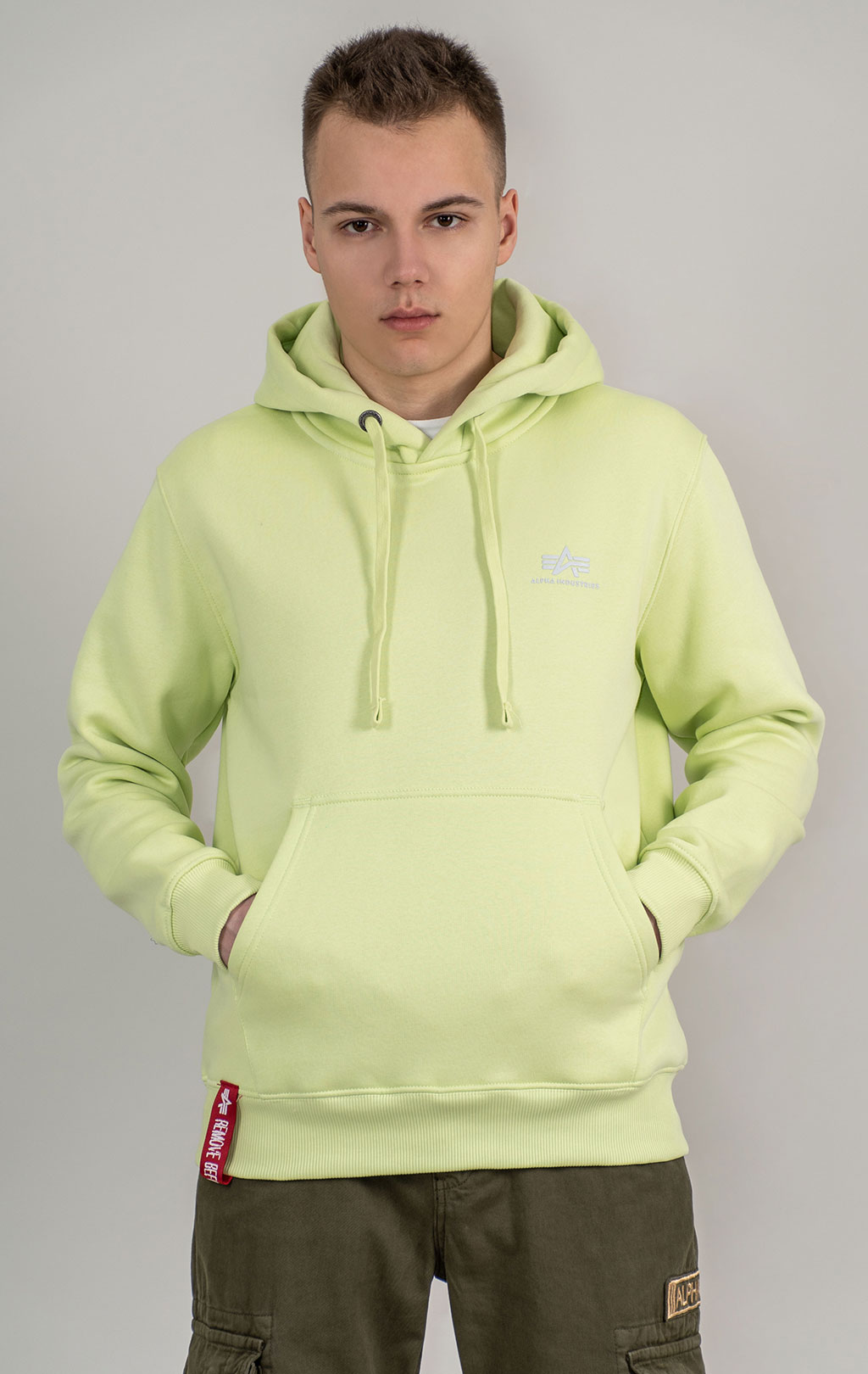 Толстовка ALPHA INDUSTRIES BASIC HOODY SMALL LOGO arctic lime 