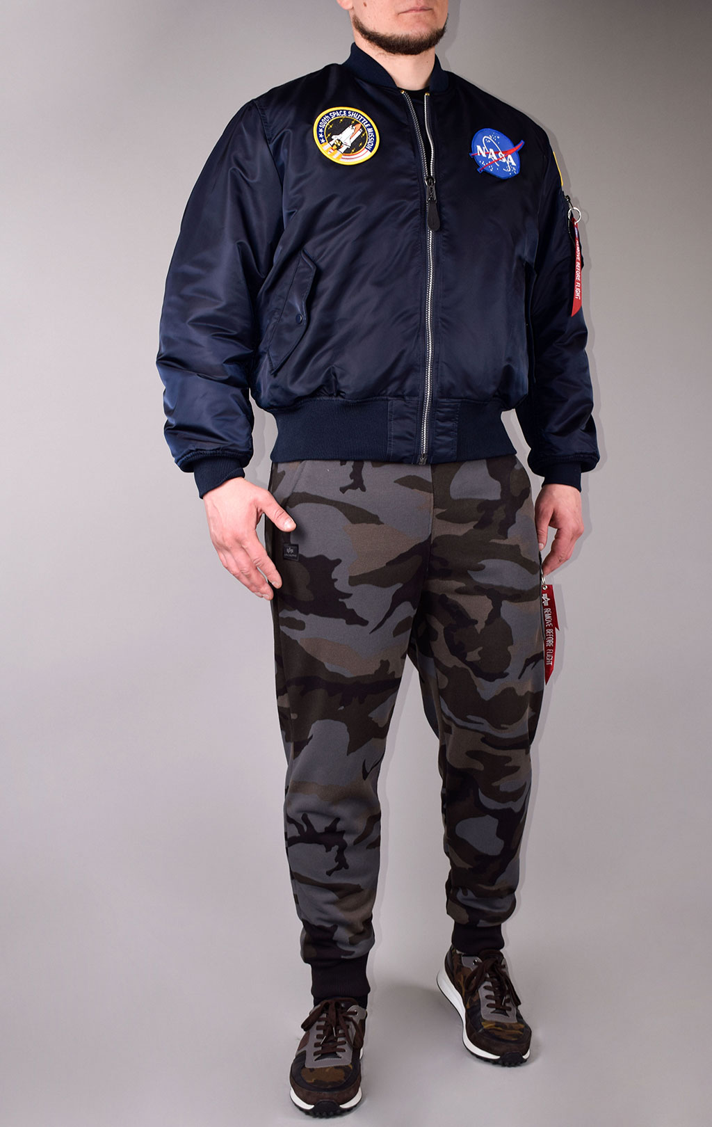 Бомбер ALPHA INDUSTRIES MA-1 original fit NASA big size rep. blue 