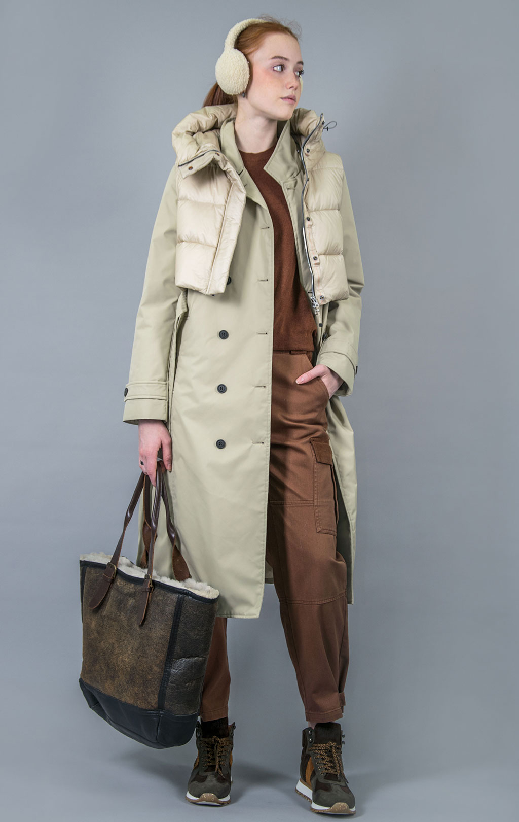 Женское пальто утеплённое PARAJUMPERS DAWN FW 23/24 tapioca 