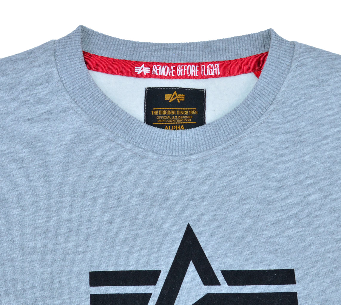 Свитшот ALPHA INDUSTRIES BASIC SWEATER grey heather 