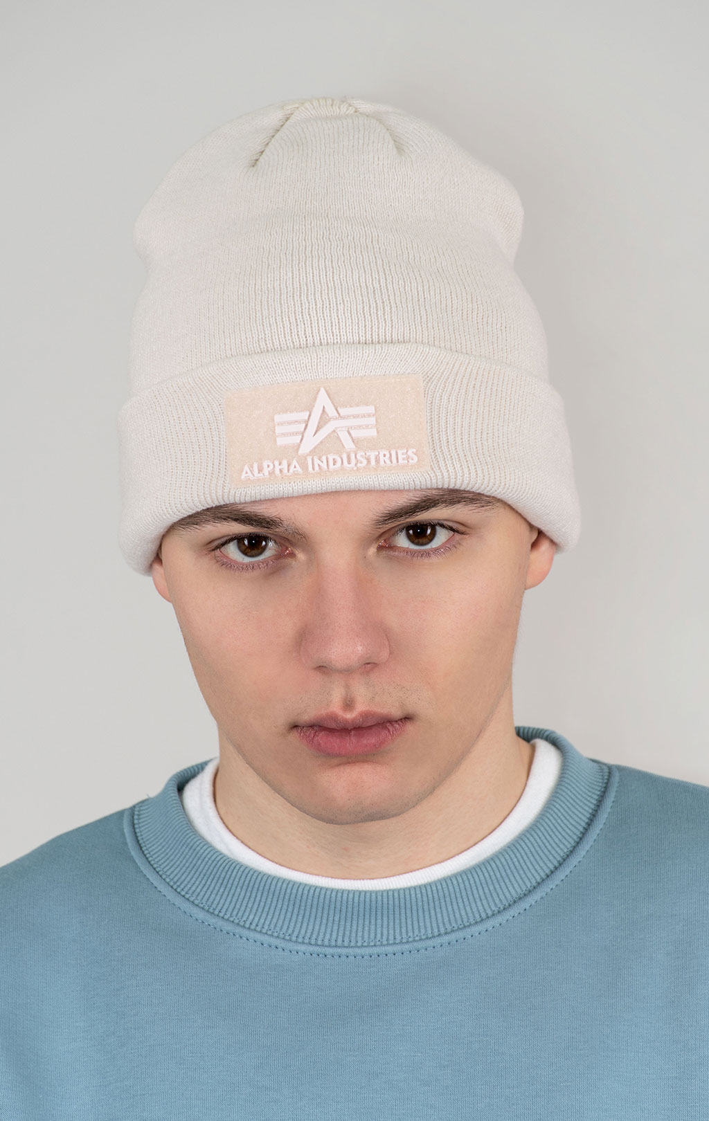 Шапка ALPHA INDUSTRIES VLC BEANIE jet stream white 