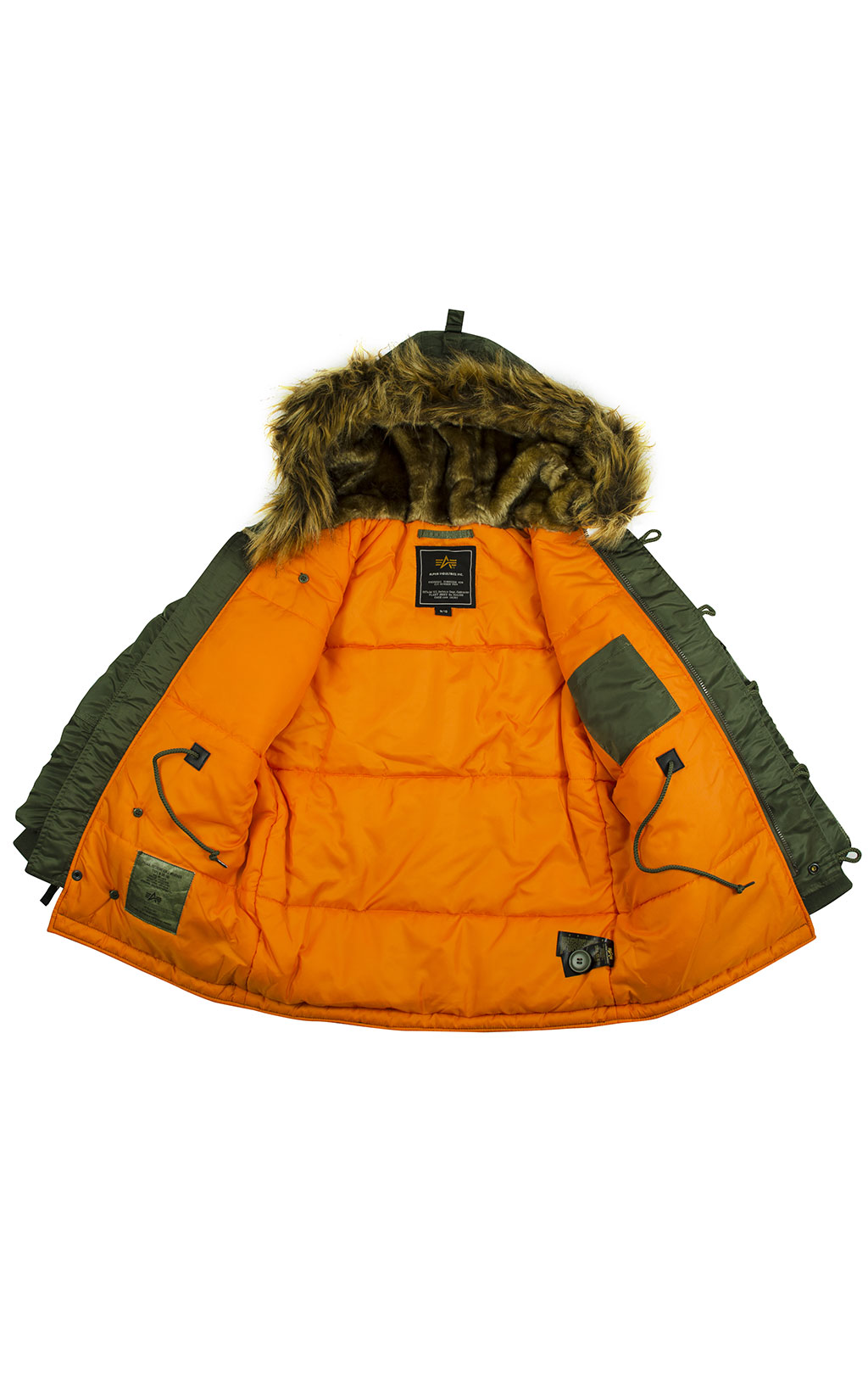 Детская аляска длинная ALPHA INDUSTRIES N-3B VF sage green 