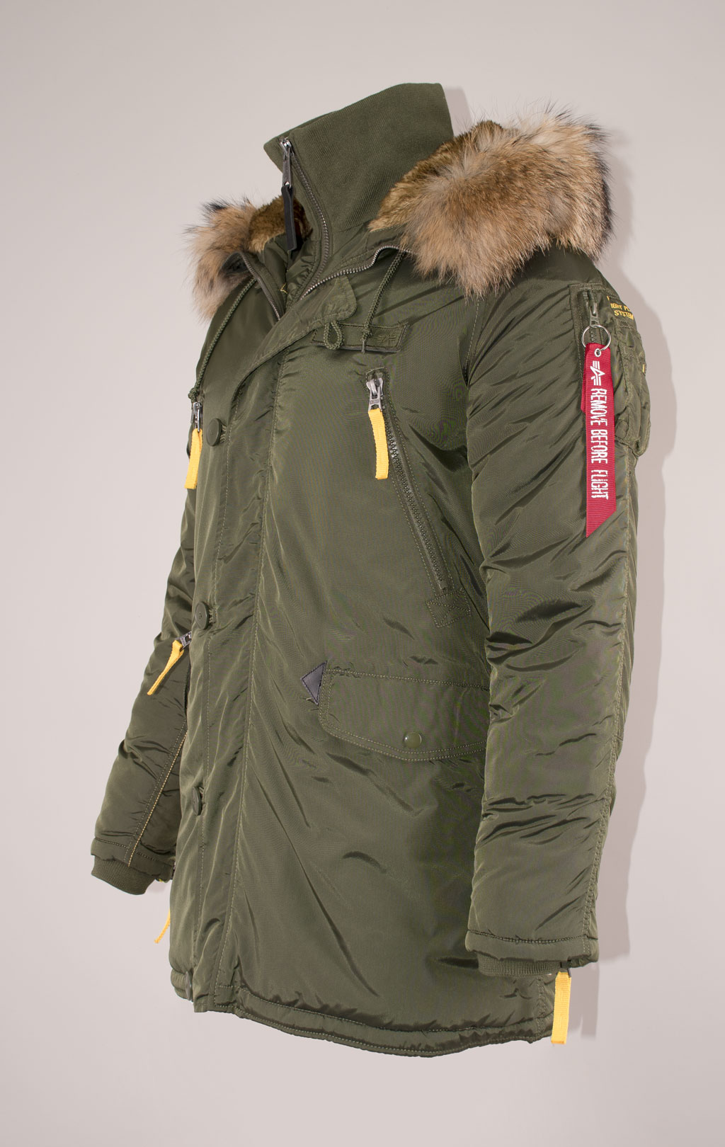 Аляска ALPHA INDUSTRIES N-3B PPS натур. мех dark green 