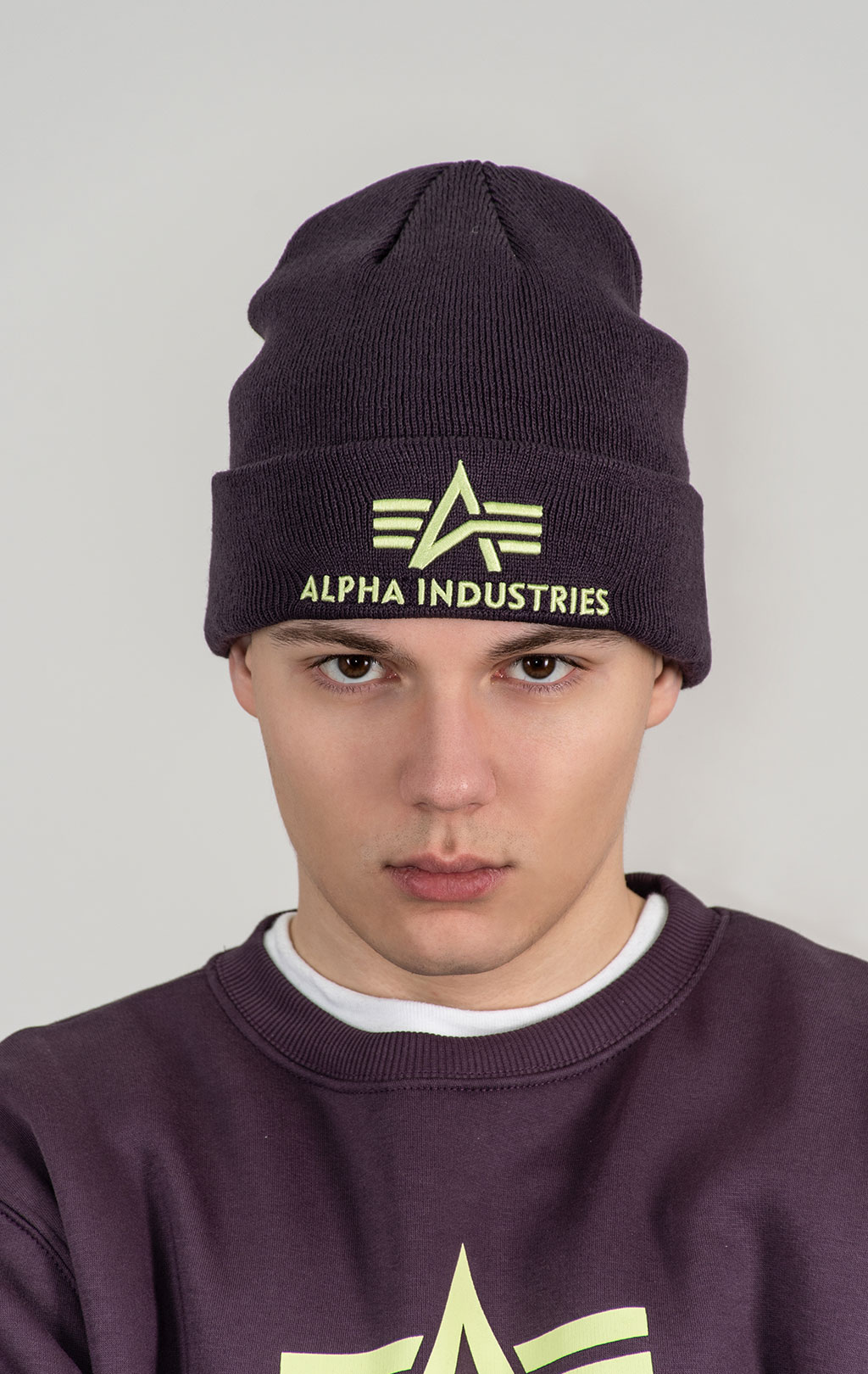 Шапка ALPHA INDUSTRIES 3D BEANIE plum 