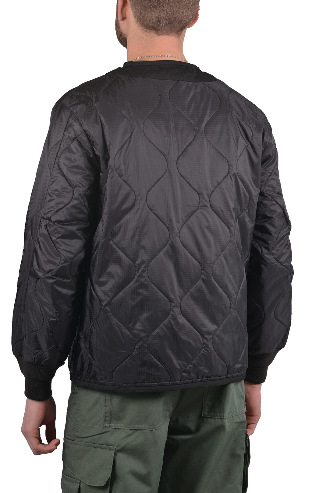 Куртка-подстёжка ALPHA INDUSTRIES M-65 CLASSIC big size с карманами и манжетами black 