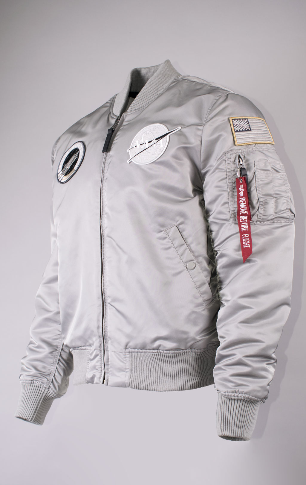 Бомбер ALPHA INDUSTRIES MA-1 VF NASA silver 