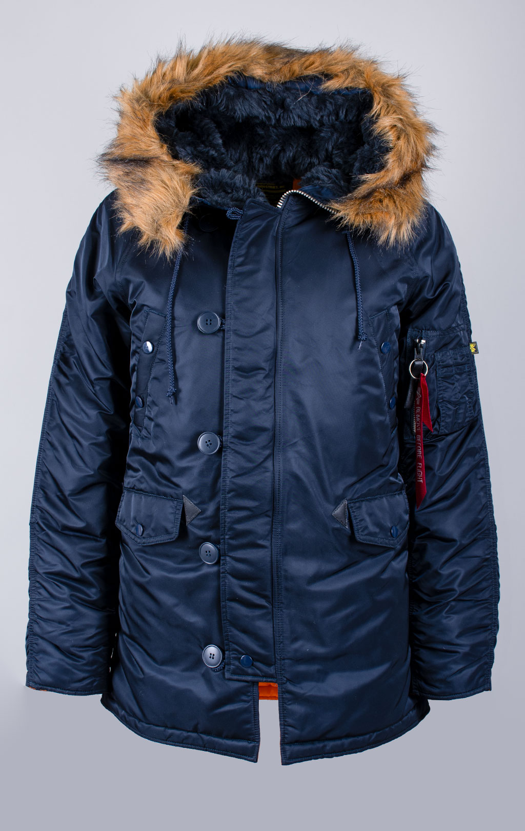 Аляска ALPHA INDUSTRIES SLIM FIT GEN-I big size N-3B rep. blue/orange 