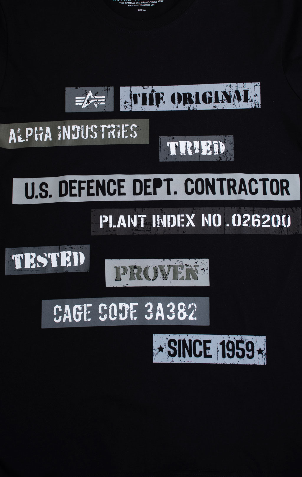 Футболка ALPHA INDUSTRIES TAPE STRIPES T black 