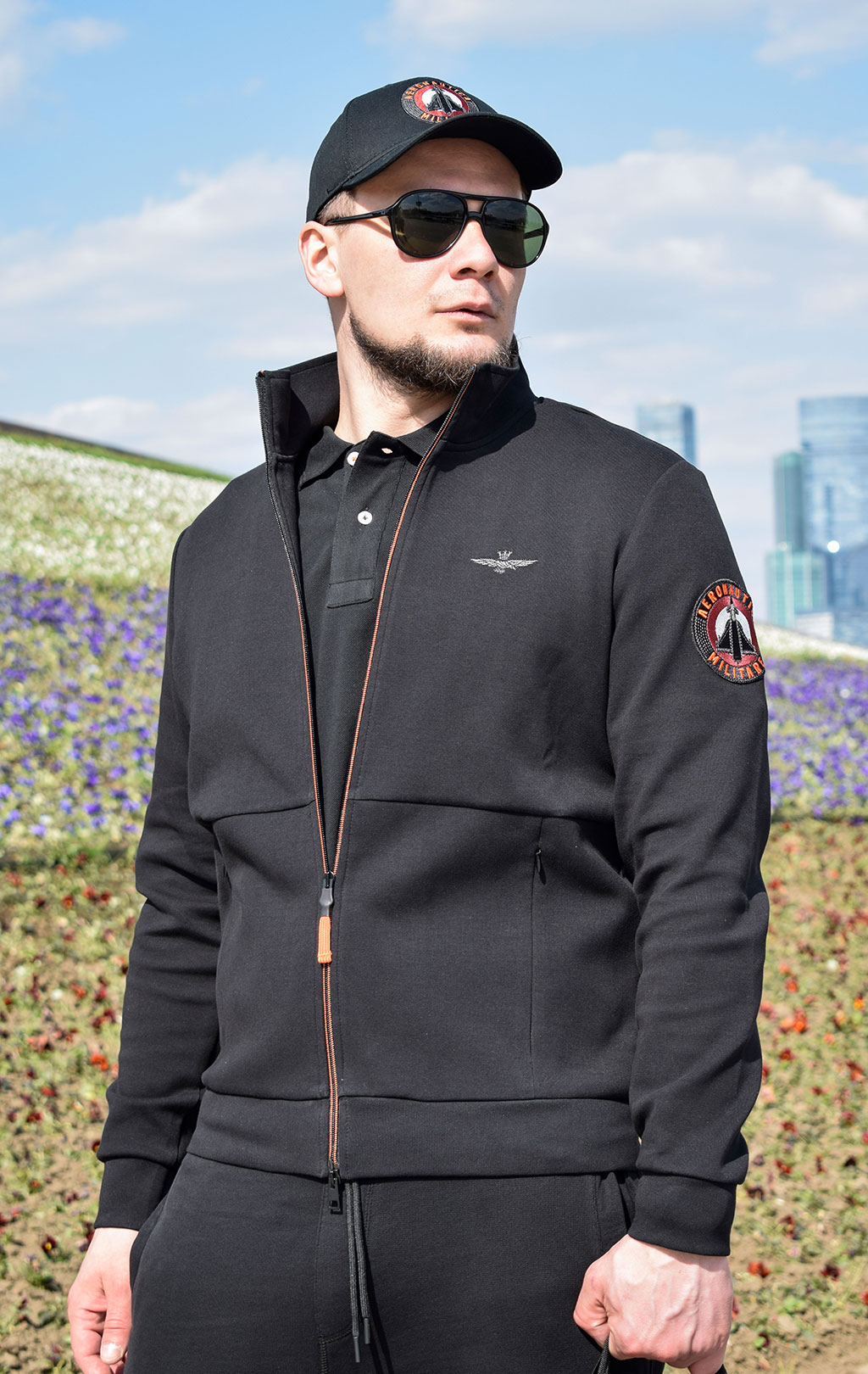 Олимпийка AERONAUTICA MILITARE SS 22/TR jet black (FE 1679) 