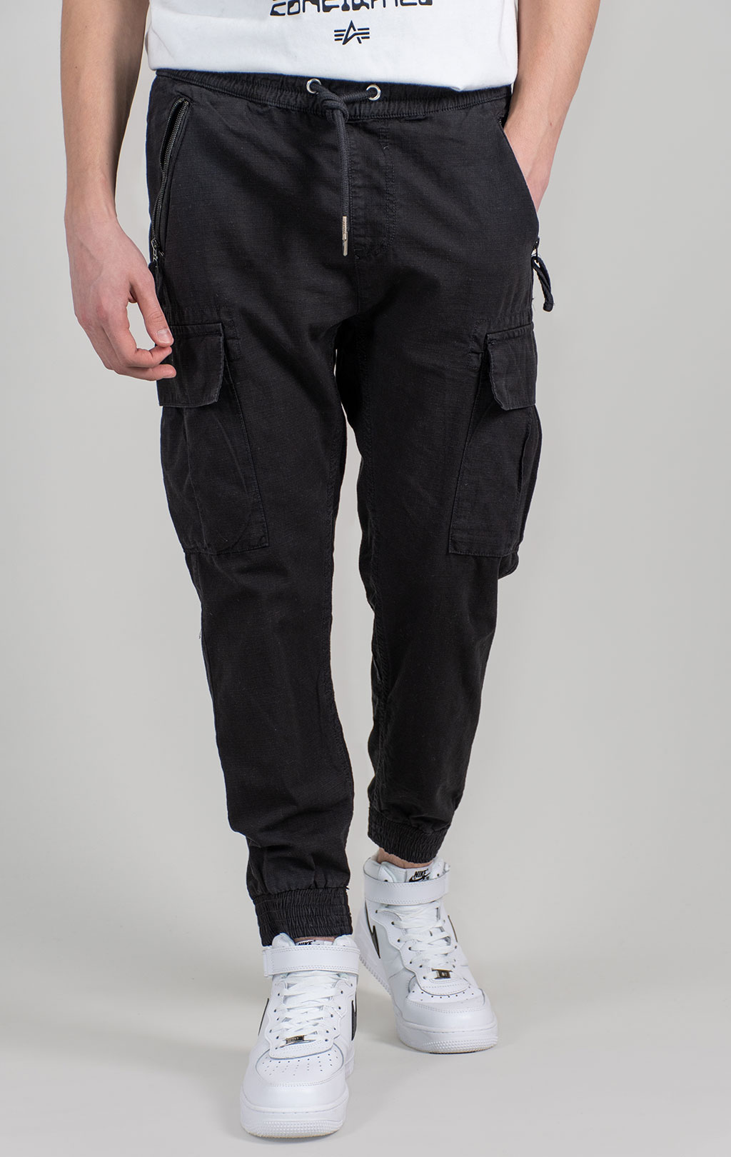 Брюки джоггеры ALPHA INDUSTRIES RIPSTOP JOGGER black 