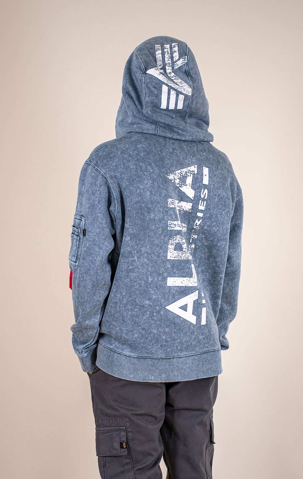 Толстовка ALPHA INDUSTRIES BACK PRINT HOODY VINTAGE denim blue 