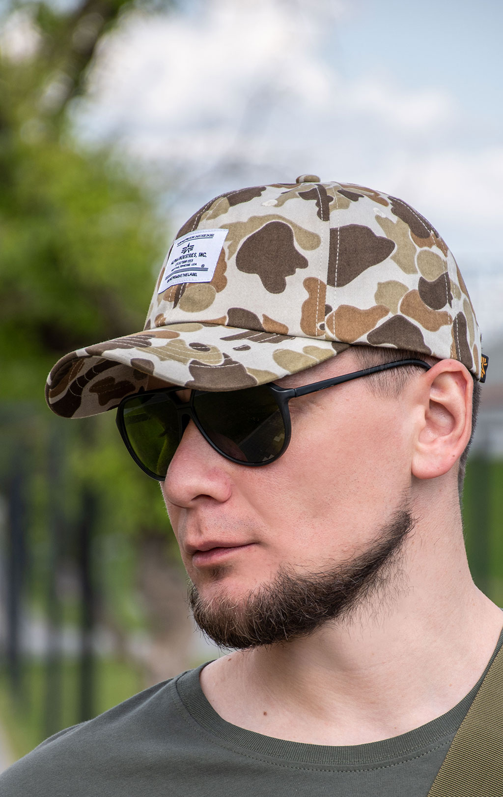 Бейсболка ALPHA INDUSTRIES BATTLEWASH CAP FW 23/24 brown frogskin camo 