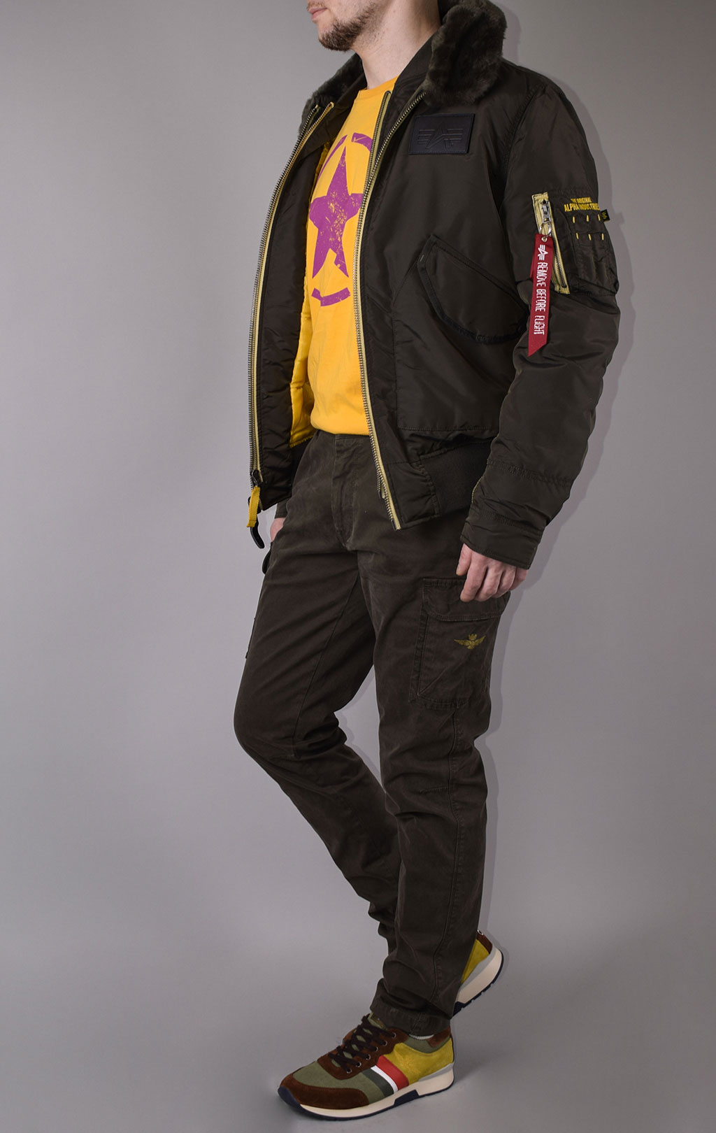 Куртка-пилот ALPHA INDUSTRIES B-15 AIR FRAME rep. grey 