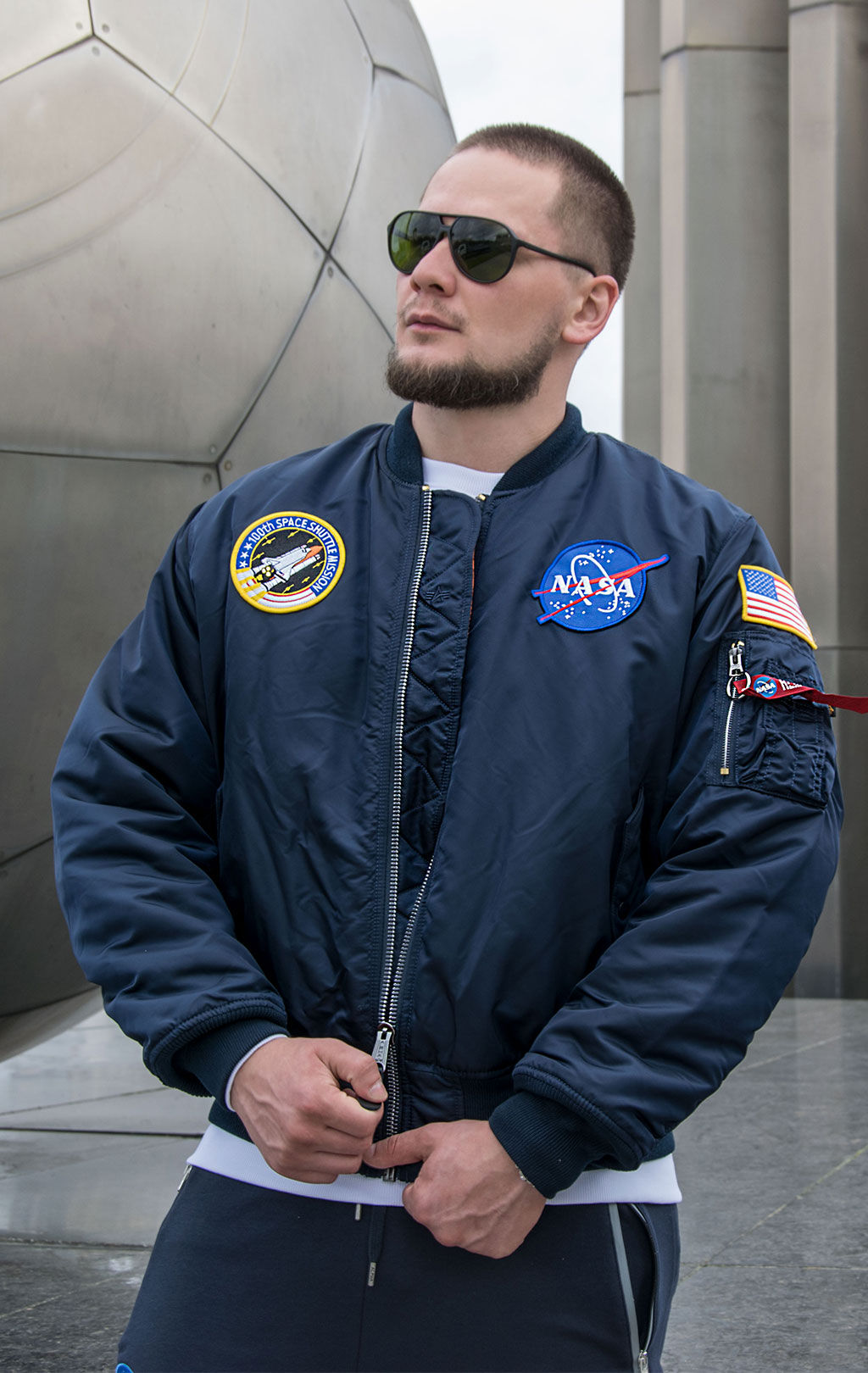 Бомбер ALPHA INDUSTRIES MA-1 original fit NASA rep. blue 