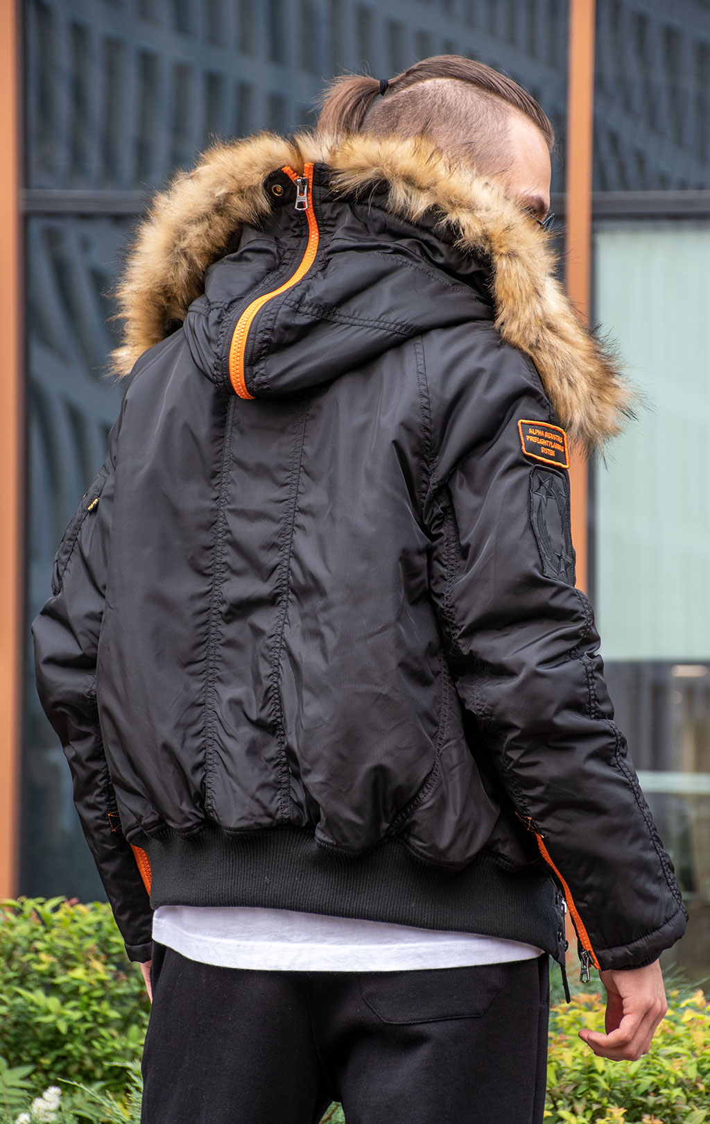Аляска короткая ALPHA INDUSTRIES N-2B PPS black/orange 