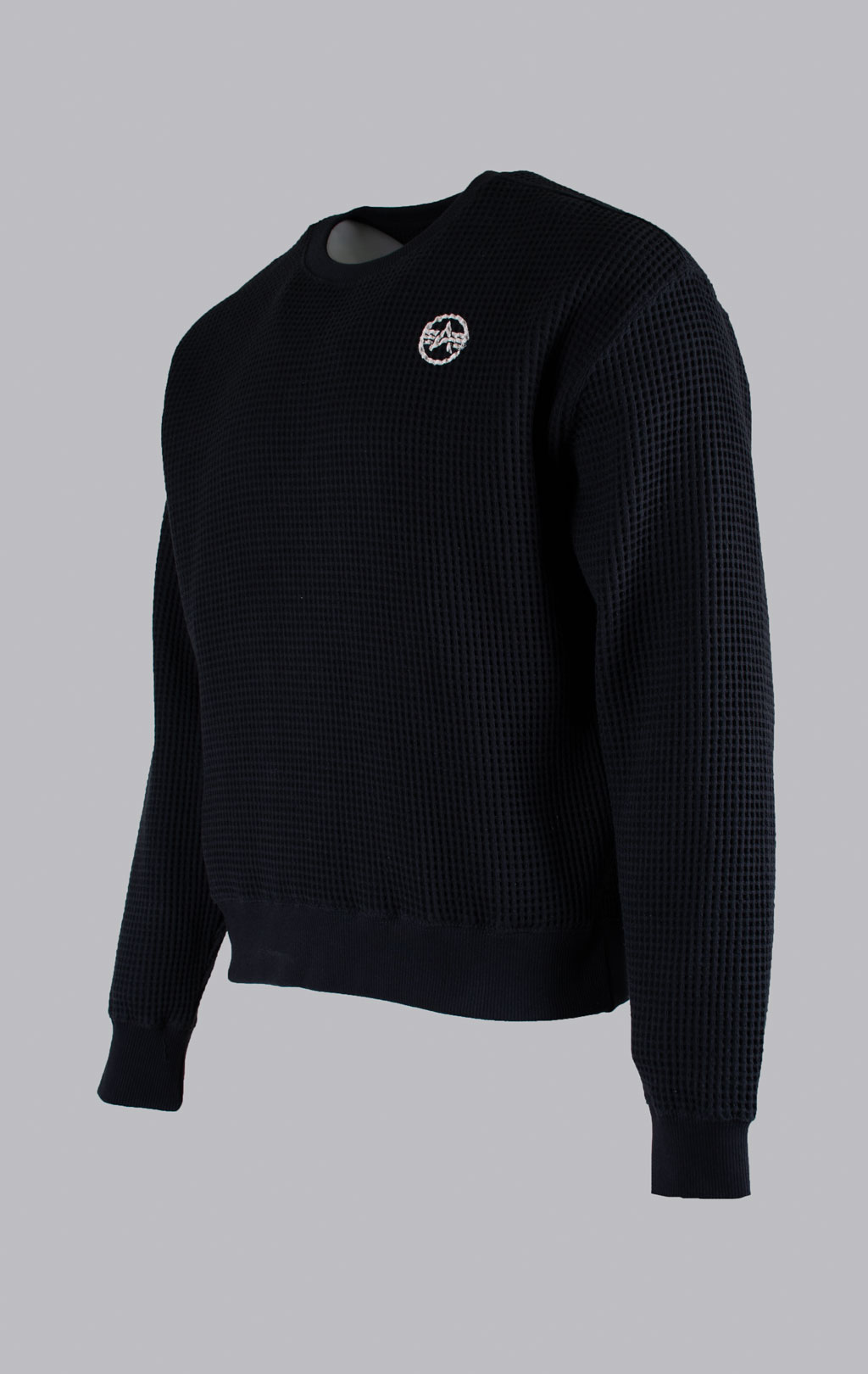 Свитшот ALPHA INDUSTRIES STUDIO WAFFLE SWEATSHIRT black 