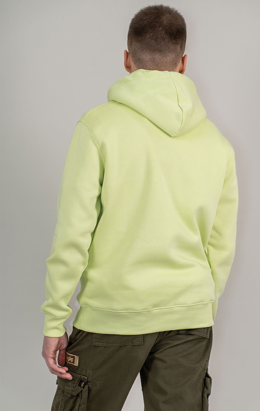 Толстовка ALPHA INDUSTRIES BASIC HOODY SMALL LOGO arctic lime 
