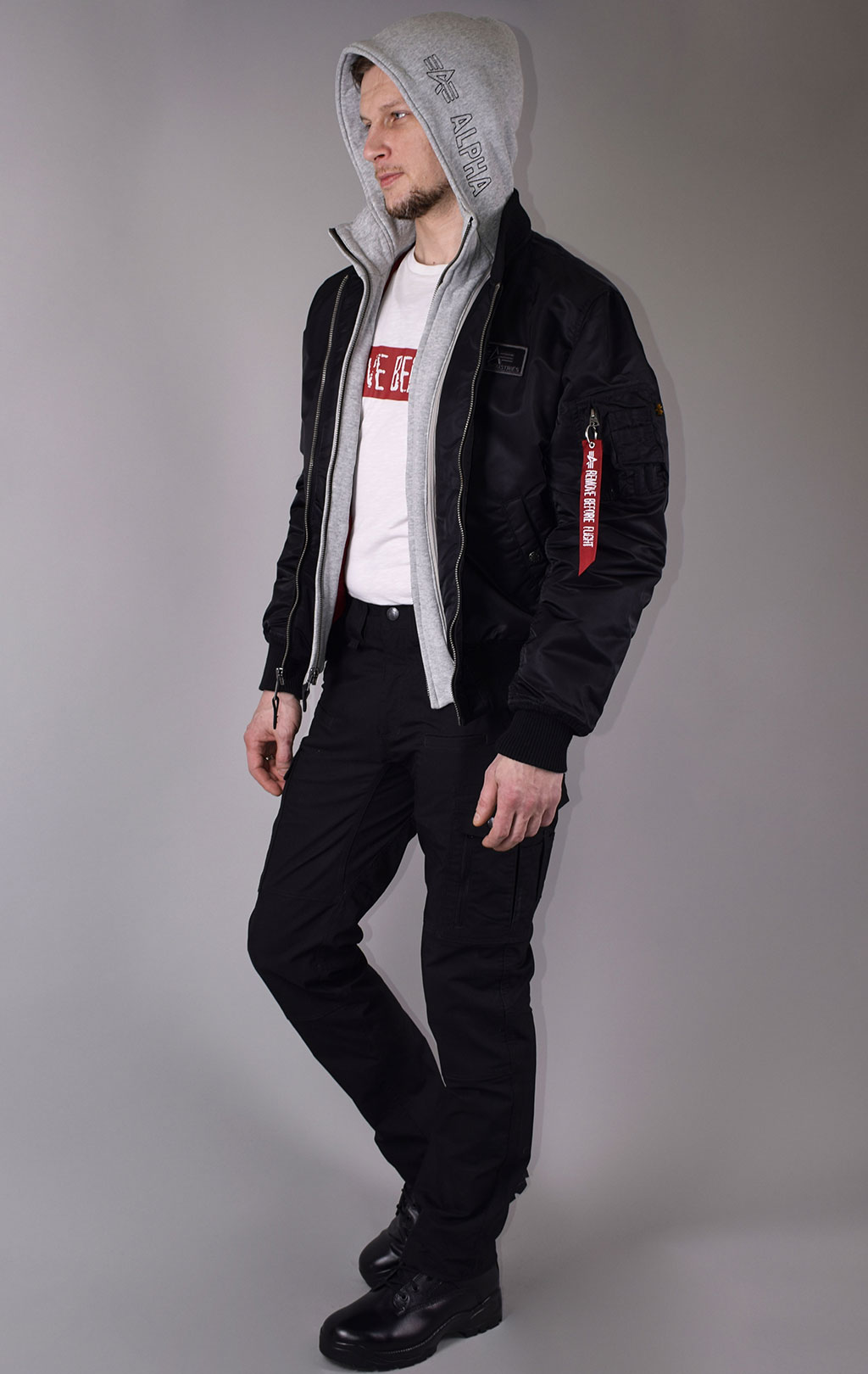 Куртка-бомбер лётная ALPHA INDUSTRIES MA-1 D-Tec big size black 