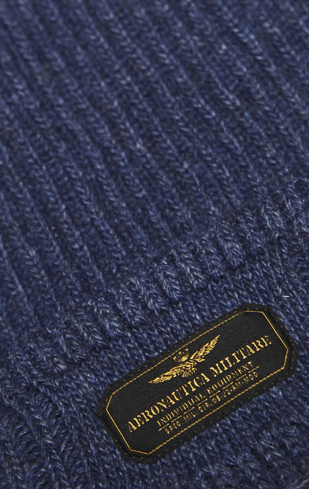 Шапка вязаная AERONAUTICA MILITARE FW 26/27/IT blue jeans melange (CU 0096) 