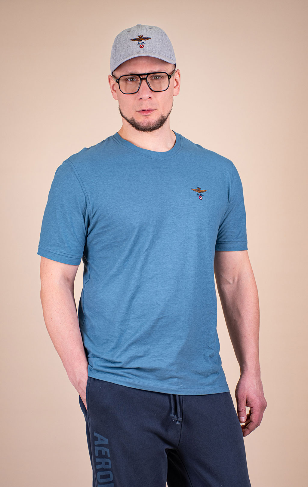 Футболка AERONAUTICA MILITARE SS 26/TR dusty blue (TS 2509) 