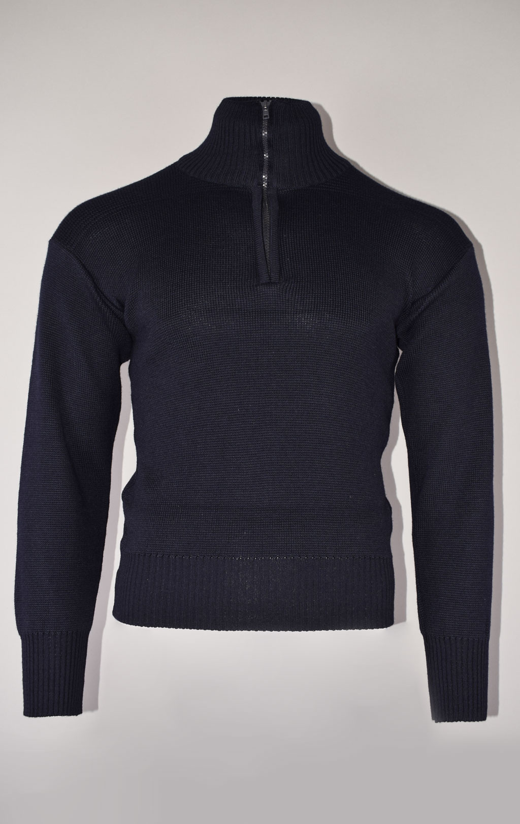 Свитер 1/2 zip армейский шерсть blue Италия