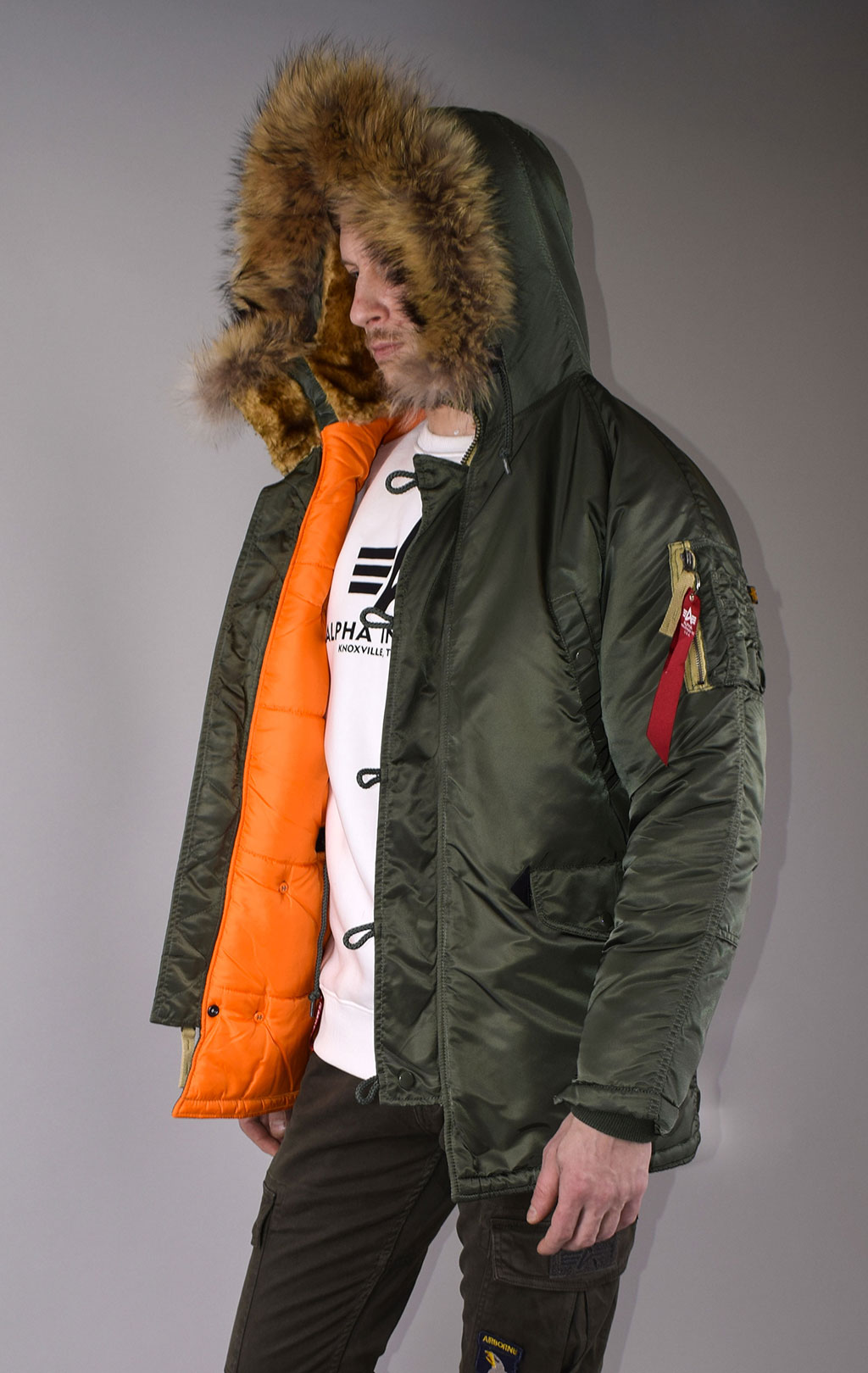 Аляска ALPHA INDUSTRIES N-3B ART VF натур. мех sage green 