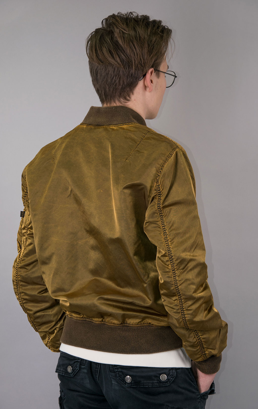 Ветровка-бомбер ALPHA INDUSTRIES MA-1 VF LW BATTLEWASH washed orange 