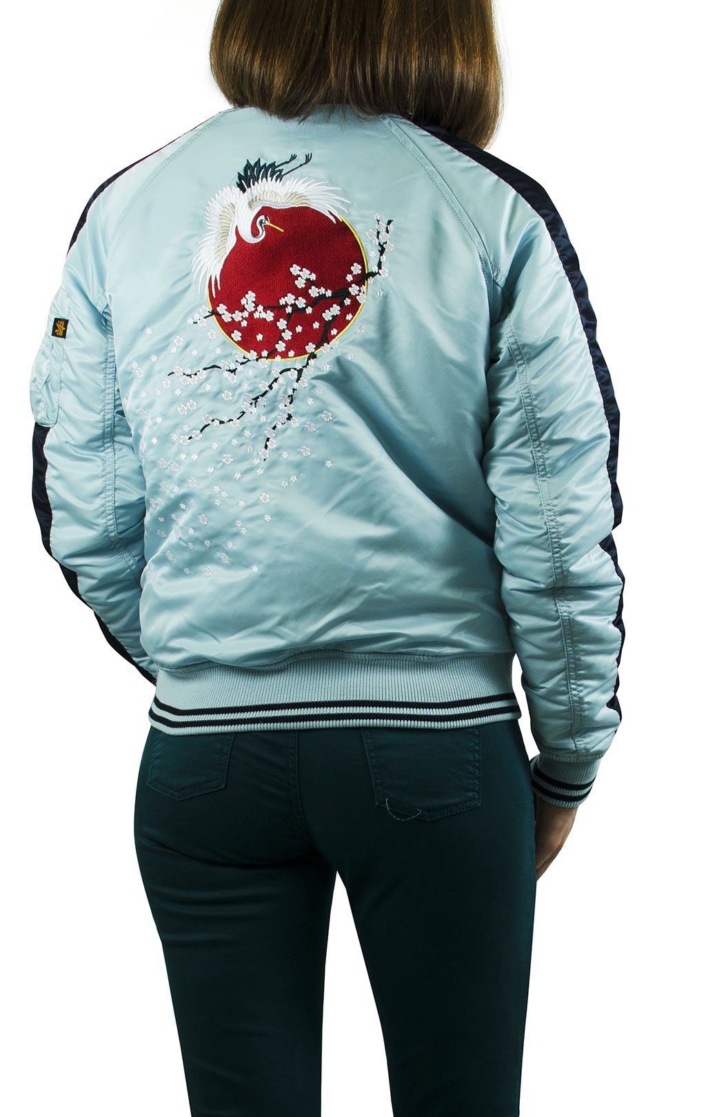 Женская куртка-бомбер лётная ALPHA INDUSTRIES MA-1 SOUVENIER air blue 