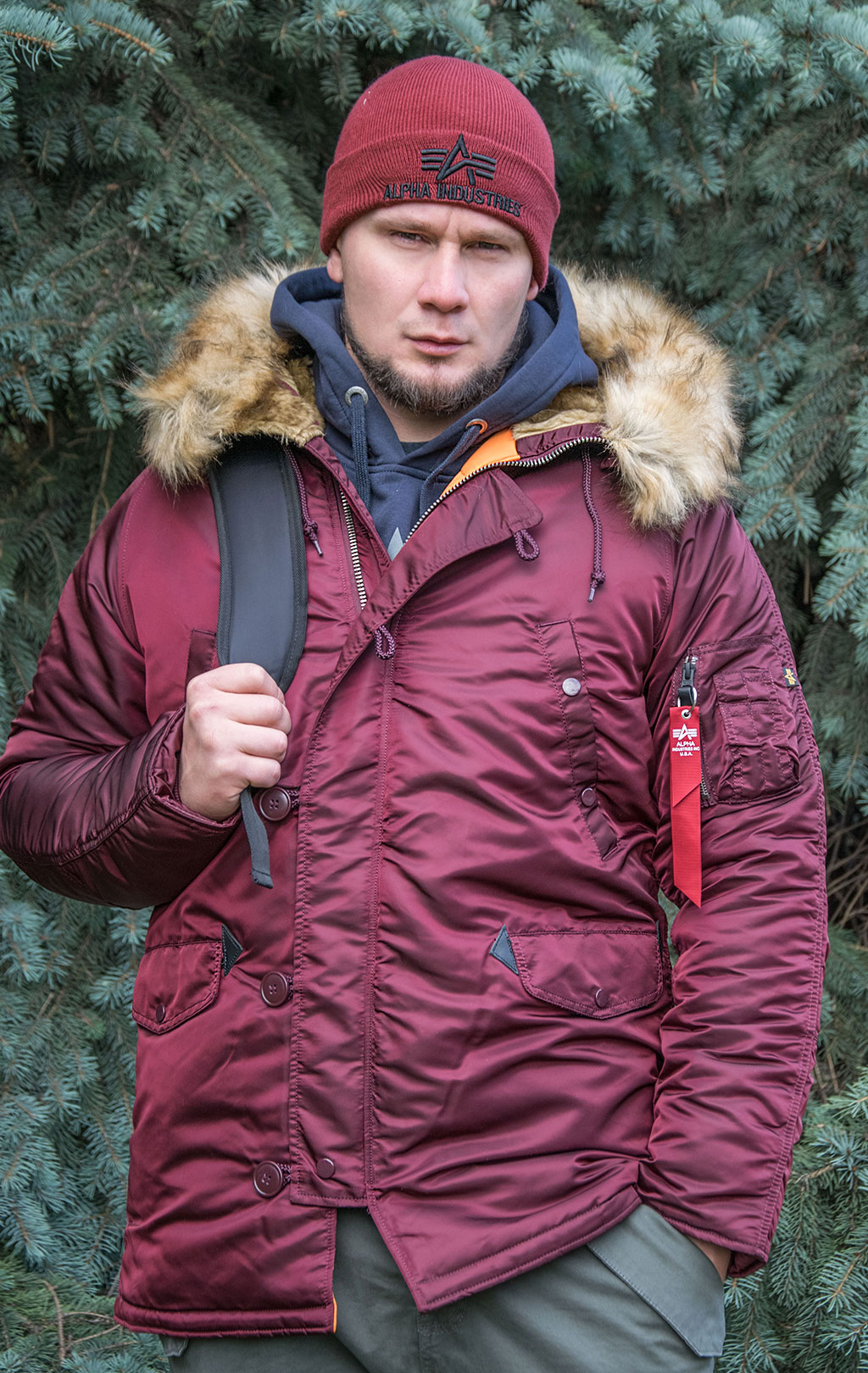 Аляска ALPHA INDUSTRIES N-3B VF 59 deep maroon 