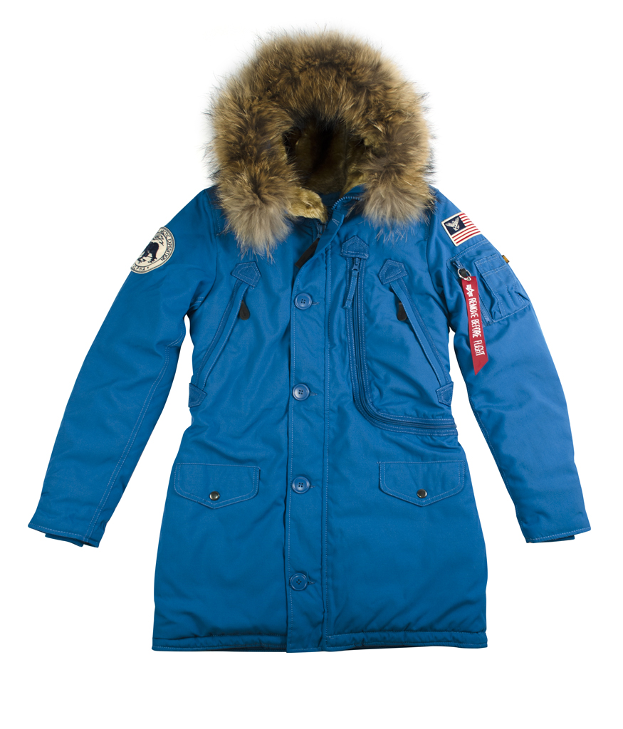 Женская аляска ALPHA INDUSTRIES POLAR натур. мех royal 