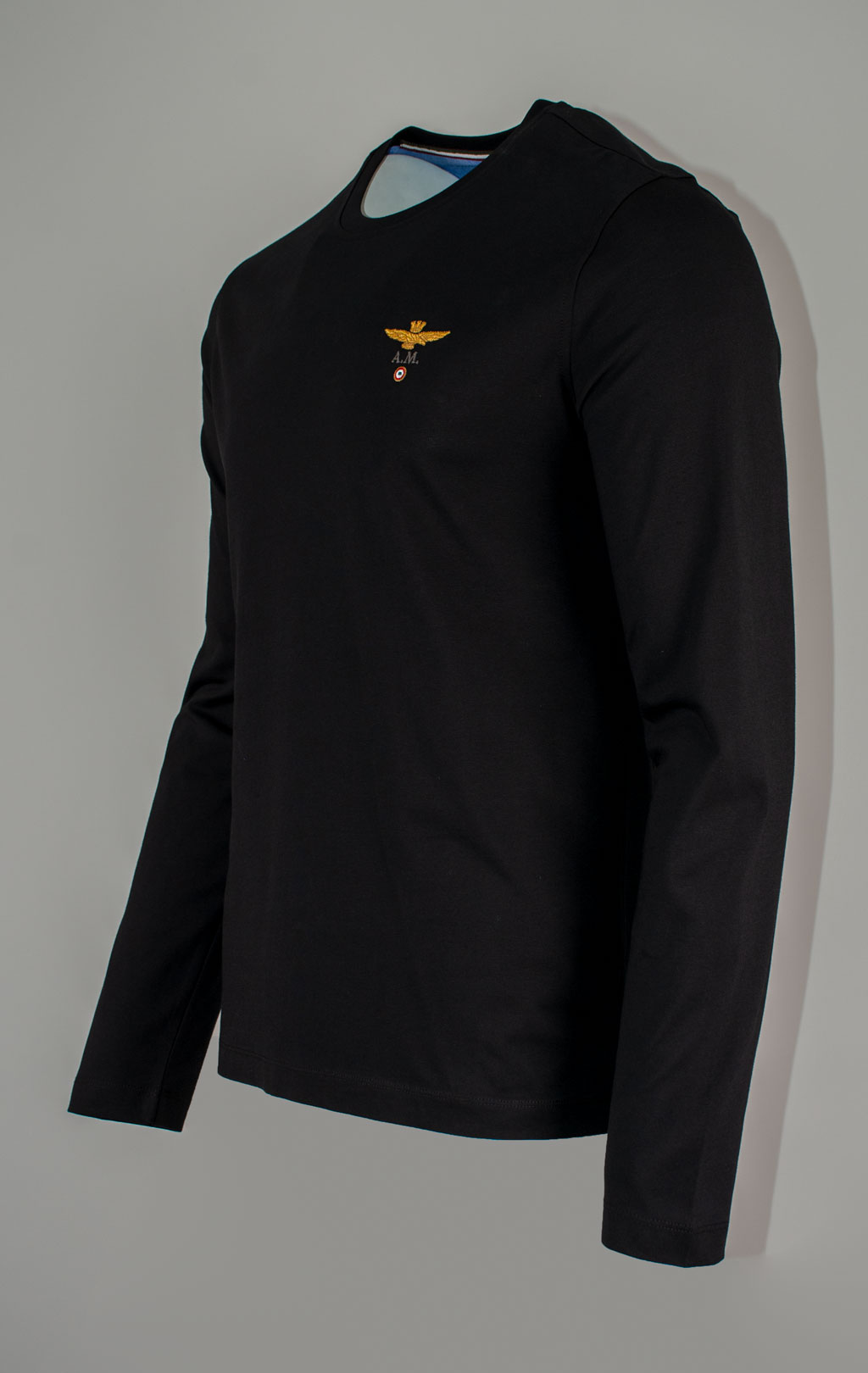 Лонгслив AERONAUTICA MILITARE big size FW 25/26/TR jet black (TS 2390) 
