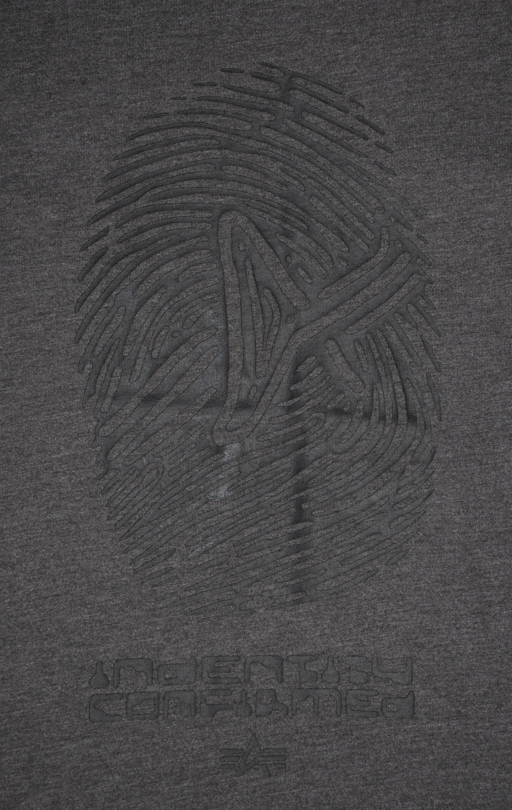 Футболка ALPHA INDUSTRIES ALPHA FINGERPRINT TEE плотная FW 24/25 dark charcoal heather 